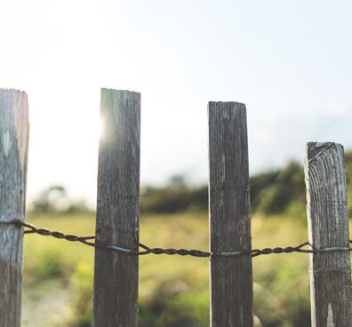 A fence with some wooden posts and wire